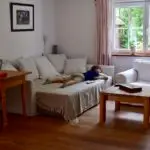 Ferienhaus Spreewald Schlafsofa im Wohnzimmer